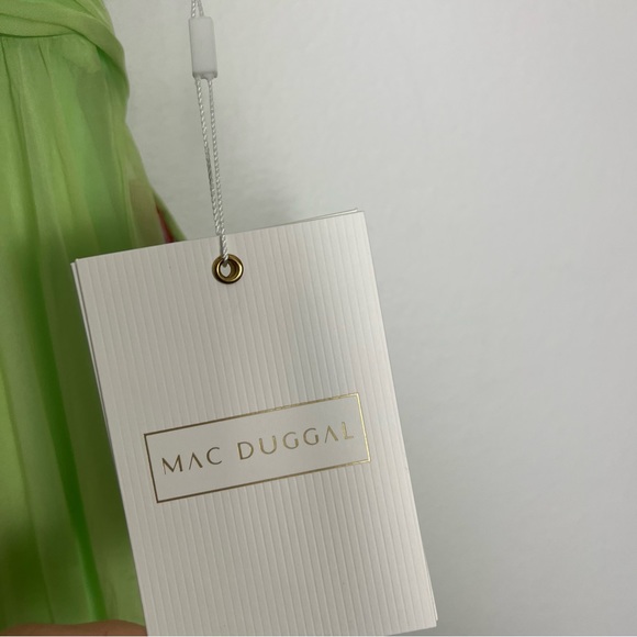 NEW Mac Duggal Indy Ruffle Tiered Cutout Chiffon Gown Mint Green Maxi Dress 4 - Picture 10 of 15